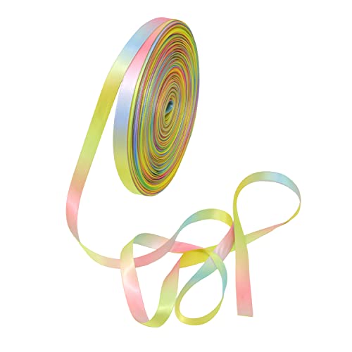 Honbay 45,7 m doppelseitiges, buntes Satinband, Farbverlauf, Regenbogen-bedrucktes Polyesterband für DIY-Kleidung, Urlaub, Hochzeit, Dekoration, Handwerk (9 mm) von Honbay