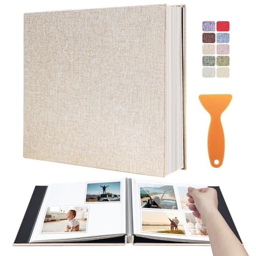 Großes Fotoalbum Scrapbook - Hält 4x6, 8x10 Bilder - Selbstklebende Seiten für Baby, Hochzeit, Reisen & Familienerinnerungen | Inklusive Metallstift & Schaber/Hellbeige Großes DIY Erinnerungsbuch für Großes Fotoalbum Scrapbook - Hält 4x6, 8x10 Bilder - Selbstklebende Seiten für Baby, Hochzeit, Reisen & Familienerinnerungen | Inklusive Metallstift & Schaber/Hellbeige Großes DIY Erinnerungsbuch für von HoneyTolly