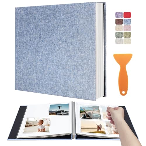 Großes Fotoalbum Scrapbook - Hält 4x6, 8x10 Bilder - Selbstklebende Seiten für Baby, Hochzeit, Reisen & Familienerinnerungen | Inklusive Metallstift & Schaber/Hellblau Großes DIY Erinnerungsbuch für Großes Fotoalbum Scrapbook - Hält 4x6, 8x10 Bilder - Selbstklebende Seiten für Baby, Hochzeit, Reisen & Familienerinnerungen | Inklusive Metallstift & Schaber/Hellblau Großes DIY Erinnerungsbuch für von HoneyTolly