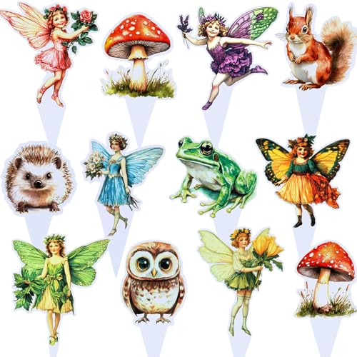 Honeydak Cupcake-Topper für Geburtstagsparty, Cupcake-Topper, Engel-Fee, Geburtstagsparty-Dekoration für Mädchen, für Babyparty, Hochzeit, Wald, Garten, 36 Stück Honeydak Cupcake-Topper für Geburtstagsparty, Cupcake-Topper, Engel-Fee, Geburtstagsparty-Dekoration für Mädchen, für Babyparty, Hochzeit, Wald, Garten, 36 Stück von Honeydak