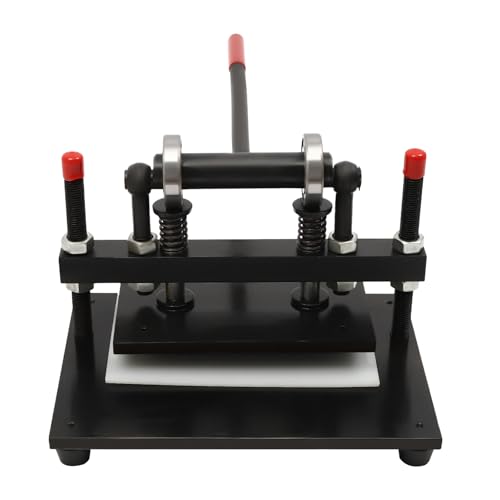 Leder Stanzmaschine, Manuelle Leders-Schneidemaschine 0–100 mm Leders Prägemaschine, Tragfähigkeit 2T, Obere Plattengröße 26 * 16cm, für Stoffe, Silikon, Gummi, Bücher, Papier von HongKKon