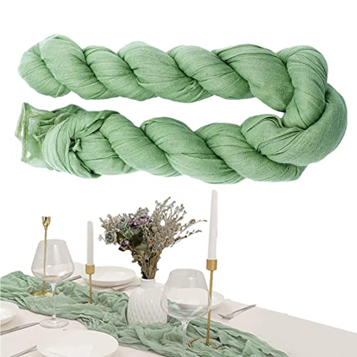 Hongjingda Tischläufer aus Gaze | Langer salbeigrüner Tischläufer aus Käsetuch | Tischdecke für Hochzeit, Braut, Babyparty, Geburtstagsfeier, Kuchen, Tischdekoration Hongjingda Tischläufer aus Gaze | Langer salbeigrüner Tischläufer aus Käsetuch | Tischdecke für Hochzeit, Braut, Babyparty, Geburtstagsfeier, Kuchen, Tischdekoration von Hongjingda