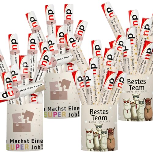 52pcs Banderolen Aufkleber Bestes Team für Duplo Schokoriegel Verpackung Geschenk Sticker mit Sprüchen für Duplo Riegel 4 Packungen Set für Frauen Männer Kollegin Kollege (ohne Riegel) von Hongma