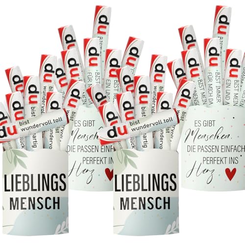 52pcs Banderolen Aufkleber Lieblingsmensch für Duplo Schokoriegel Verpackung Geschenk Sticker mit Sprüchen für Duplo Riegel 4 Packungen Set für Beste Freundin Verliebte Frauen Männer (ohne Riegel) von Hongma
