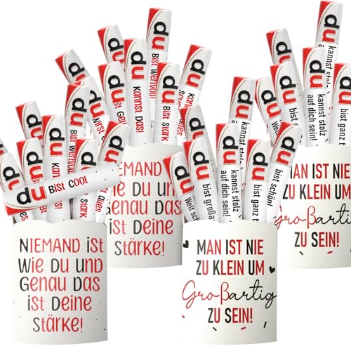 52pcs Banderolen Aufkleber Mut Macher für Duplo Schokoriegel Verpackung Geschenk Sticker mit Affirmationen Motivation Sprüche für Duplo Riegel 4 Packungen Set (ohne Riegel) von Hongma