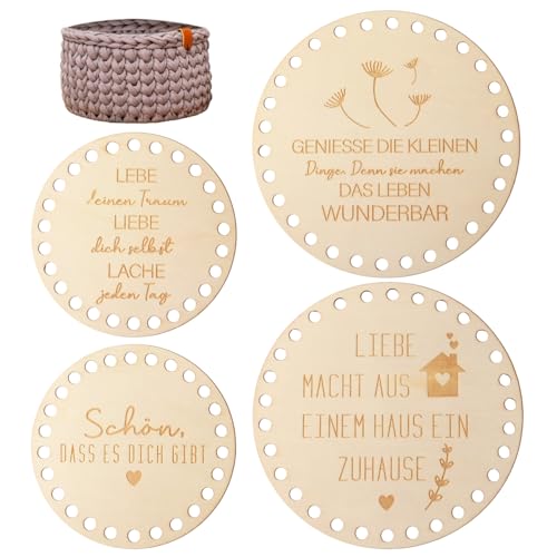 Hongma 4 Stück Korbboden zum Häkeln Set Holzboden für Häkelkorb Holzbasis für Korb DIY Hongma 4 Stück Korbboden zum Häkeln Set Holzboden für Häkelkorb Holzbasis für Korb DIY von Hongma