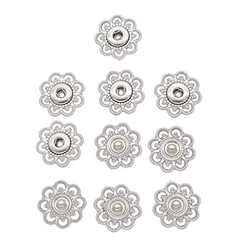 Hongma 5 Stück Blumen Druckknöpfe Buttons Schwarz Silber Gold für DIY Basteln Durchmesser 21mm Hongma 5 Stück Blumen Druckknöpfe Buttons Schwarz Silber Gold für DIY Basteln Durchmesser 21mm von Hongma