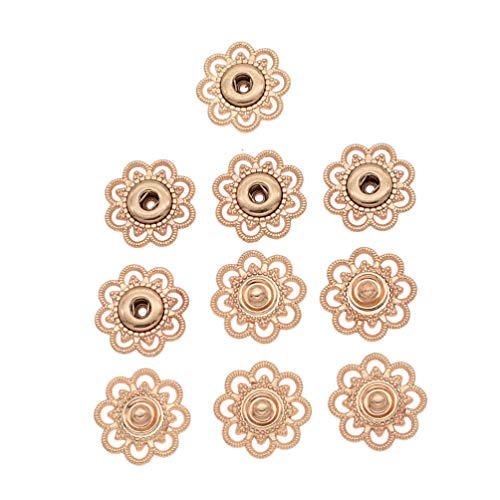 Hongma 5 Stück Blumen Druckknöpfe Buttons Schwarz Silber Gold für DIY Basteln Durchmesser 21mm Hongma 5 Stück Blumen Druckknöpfe Buttons Schwarz Silber Gold für DIY Basteln Durchmesser 21mm von Hongma