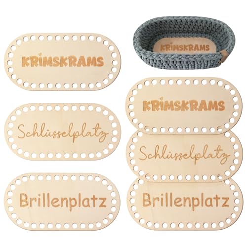 Hongma 6 Stück Korbboden zum Häkeln Set Holzboden für Häkelkorb Holzbasis für Aufbewahrungsbox DIY Hongma 6 Stück Korbboden zum Häkeln Set Holzboden für Häkelkorb Holzbasis für Aufbewahrungsbox DIY von Hongma