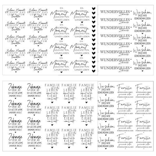 Hongma Rub On Sticker ca.A5 19x14cm-Großformat Transfers 4PCS Sprüche für Raysin für Keraflott Möbel Glas Holz DIY Deko Rub On Folie Rubons Aufkleber (Familie ist Zuhause) von Hongma