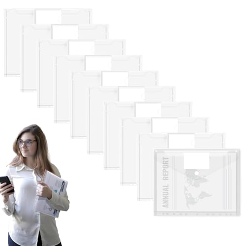 10 Stück Dokumententasche A4,Dokumentenmappe A4 zum abheften,Packungen Umschlagmappen,A4Kunststoffmappen,Dokumententasche zum abheften,Klarsichthüllen A 4 für Dokumente Organisieren von Hongoen