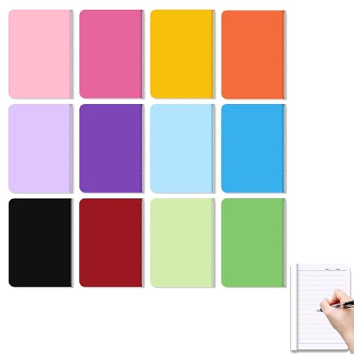 12 Stück A6 Notizbuch Klein,A6 Notizbücher Mini Hardcover,Notizbuch Journal Tagebuch Notizblöcke Schulhefte,NotizbuchA6,kleinesnotizbuch,NotizheftA6,für Journal Notizen Skizzieren Malen von Hongoen