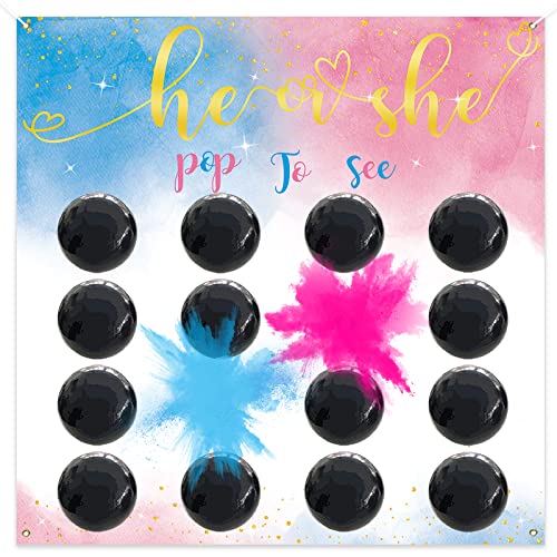 Baby Gender Reveal Dart-Brettspiel, Geschlechtsoffenbarung, Ballon für Mädchen oder Jungen, rosa und blaues Puder für ihn oder sie Party, Gender Reveal Party-Dekorationsset von Hongpar