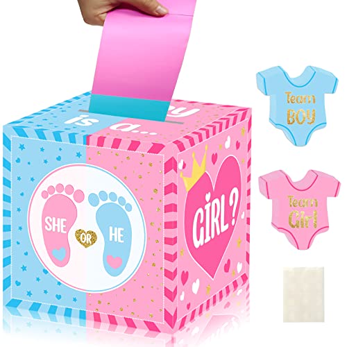 Hongpar Baby Gender Reveal Pull Out Game Box, Gender Reveal Voting Box with 60 Ballot Cards, Boy or Girl, Gender Reveal Party Supplies,Pink and Blue Hongpar Baby Gender Reveal Pull Out Game Box, Gender Reveal Voting Box with 60 Ballot Cards, Boy or Girl, Gender Reveal Party Supplies,Pink and Blue von Hongpar