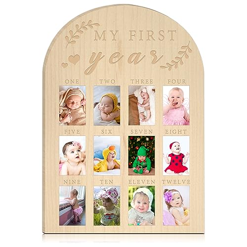 hongpar My First Year Photo Display Wood Board Baby First Year Photo Frame Milestone Board 12 Months Baby Picture Frame 1st Birthday Nursery Decorations for Boy Girl Baby Keepsake Gift for Mom hongpar My First Year Photo Display Wood Board Baby First Year Photo Frame Milestone Board 12 Months Baby Picture Frame 1st Birthday Nursery Decorations for Boy Girl Baby Keepsake Gift for Mom von Hongpar