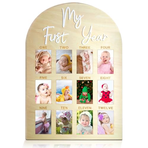 hongpar One Year Birthday Wooden Photo Board My First Year Milestone Photo Board 12 Monthly Picture Frame Baby First year Wood Acrylic Sign 1st Birthday Decorations Baby Keepsake Gift hongpar One Year Birthday Wooden Photo Board My First Year Milestone Photo Board 12 Monthly Picture Frame Baby First year Wood Acrylic Sign 1st Birthday Decorations Baby Keepsake Gift von Hongpar