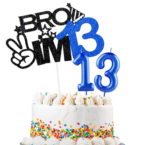 Bro I'm 13 Tortenaufsatz & Happy Birthday Zahl 13 Kerze für Jungen Geburtstag Kuchen Supplies Big Brother 13. Geburtstag Party Dekorationen Bro I'm 13 Tortenaufsatz & Happy Birthday Zahl 13 Kerze für Jungen Geburtstag Kuchen Supplies Big Brother 13. Geburtstag Party Dekorationen von Hongplus