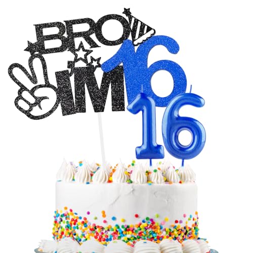 Bro I'm 16 Tortenaufsatz & Happy Birthday Zahl 16 Kerze für Jungen Geburtstag Kuchen Supplies Big Brother 16. Geburtstag Party Dekorationen Bro I'm 16 Tortenaufsatz & Happy Birthday Zahl 16 Kerze für Jungen Geburtstag Kuchen Supplies Big Brother 16. Geburtstag Party Dekorationen von Hongplus