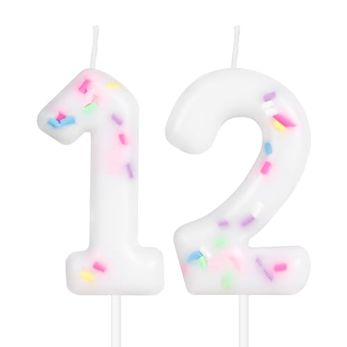 Bunte Kerze zum 12. Geburtstag, bunte Streusel, Zahl 12, Kerzen für Kuchendekoration, Happy 12th Birthday, Kuchendekoration, Dekoration für Mädchen, Frauen, Geburtstag, Jahrestag, Party Bunte Kerze zum 12. Geburtstag, bunte Streusel, Zahl 12, Kerzen für Kuchendekoration, Happy 12th Birthday, Kuchendekoration, Dekoration für Mädchen, Frauen, Geburtstag, Jahrestag, Party von Hongplus