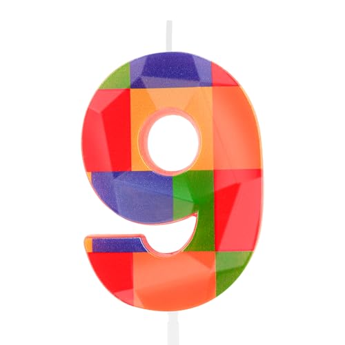 Hongplus Bunte 3D-Baustein-Kerze, Zahl 9, Kerze, 9. Geburtstag, Süßigkeiten, Bausteine, Happy 9th Birthday, Kuchenkerzen, Kuchenaufsatz für Jungen, Mädchen, Kindergeburtstag, Party-Dekorationen Hongplus Bunte 3D-Baustein-Kerze, Zahl 9, Kerze, 9. Geburtstag, Süßigkeiten, Bausteine, Happy 9th Birthday, Kuchenkerzen, Kuchenaufsatz für Jungen, Mädchen, Kindergeburtstag, Party-Dekorationen von Hongplus