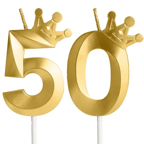 Hongplus Gold Zahl 50 Geburtstagskerze mit Krone Kuchen Kerzen, Kerzen für Kuchen, Krone Happy 50 Birthday Kerzen Cake Topper Dekorationen für Frauen Männer Geburtstag Jahrestag Party Hongplus Gold Zahl 50 Geburtstagskerze mit Krone Kuchen Kerzen, Kerzen für Kuchen, Krone Happy 50 Birthday Kerzen Cake Topper Dekorationen für Frauen Männer Geburtstag Jahrestag Party von Hongplus