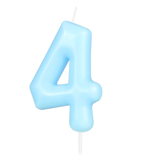 Hongplus Macaron Blue Number 4 Candle, 4 Birthday Candle, Macaron Blue Happy Birthday Candles for Cake, Blue Cake Topper Decorations for Girls Boys Pastel Sweet 4 Birthday Party Decorations Supplies Hongplus Macaron Blue Number 4 Candle, 4 Birthday Candle, Macaron Blue Happy Birthday Candles for Cake, Blue Cake Topper Decorations for Girls Boys Pastel Sweet 4 Birthday Party Decorations Supplies von Hongplus