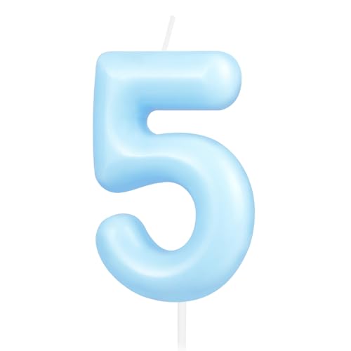 Hongplus Macaron Blue Number 5 Candle, 5 Birthday Candle, Macaron Blue Happy Birthday Candles for Cake, Blue Cake Topper Decorations for Girls Boys Pastel Sweet 5 Birthday Party Decorations Supplies Hongplus Macaron Blue Number 5 Candle, 5 Birthday Candle, Macaron Blue Happy Birthday Candles for Cake, Blue Cake Topper Decorations for Girls Boys Pastel Sweet 5 Birthday Party Decorations Supplies von Hongplus