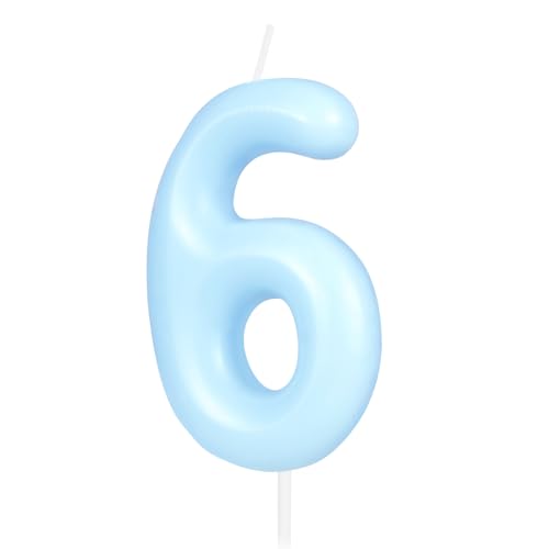 Hongplus Macaron Blue Number 6 Candle, 6 Birthday Candle, Macaron Blue Happy Birthday Candles for Cake, Cake Topper Decorations for Girls Boys Pastel Sweet 6 Birthday Party Decorations Supplies Hongplus Macaron Blue Number 6 Candle, 6 Birthday Candle, Macaron Blue Happy Birthday Candles for Cake, Cake Topper Decorations for Girls Boys Pastel Sweet 6 Birthday Party Decorations Supplies von Hongplus
