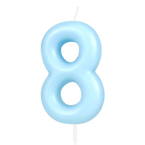 Hongplus Macaron Blue Number 8 Candle, 8 Birthday Candle, Macaron Blue Happy Birthday Candles for Cake, Cake Topper Decorations for Girls Boys Pastel Sweet 8 Birthday Party Decorations Supplies Hongplus Macaron Blue Number 8 Candle, 8 Birthday Candle, Macaron Blue Happy Birthday Candles for Cake, Cake Topper Decorations for Girls Boys Pastel Sweet 8 Birthday Party Decorations Supplies von Hongplus
