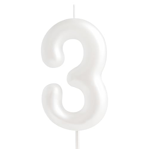 Hongplus Macaron Geburtstagskerze Nummer 3 – weiße Happy 3 Birthday Kerzen für Kuchen, Kuchendekoration, Dekorationen für Mädchen, Pastell, süß, 3 Geburtstagsparty-Dekorationen Hongplus Macaron Geburtstagskerze Nummer 3 – weiße Happy 3 Birthday Kerzen für Kuchen, Kuchendekoration, Dekorationen für Mädchen, Pastell, süß, 3 Geburtstagsparty-Dekorationen von Hongplus