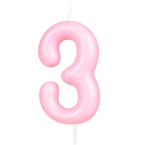 Hongplus Macaron Kerze in rosa Zahl 3, 3 Geburtstagskerzen, Macaron Pink Happy Birthday Kerzen für Kuchen, rosa Kuchendekoration, Dekorationen für Mädchen und Frauen, pastellsüß, 3 Hongplus Macaron Kerze in rosa Zahl 3, 3 Geburtstagskerzen, Macaron Pink Happy Birthday Kerzen für Kuchen, rosa Kuchendekoration, Dekorationen für Mädchen und Frauen, pastellsüß, 3 von Hongplus