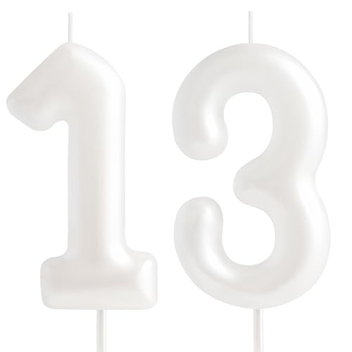 Hongplus Macaron Kerze mit Zahl 13 – weiße Kerze zum 13. Geburtstag für Kuchen – Pastell Sweet 13 Geburtstag Party Dekoration Hongplus Macaron Kerze mit Zahl 13 – weiße Kerze zum 13. Geburtstag für Kuchen – Pastell Sweet 13 Geburtstag Party Dekoration von Hongplus