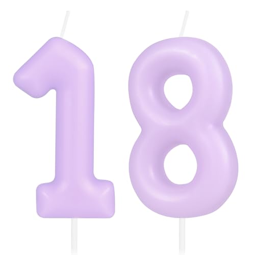 Hongplus Macaron Kerze mit Zahl 18–lila Happy Birthday Kerzen für Kuchen, 18. Geburtstag, Kuchendekoration, Dekorationen für Mädchen und Frauen Pastell, 18. Geburtstag, Party-Dekorationen Hongplus Macaron Kerze mit Zahl 18–lila Happy Birthday Kerzen für Kuchen, 18. Geburtstag, Kuchendekoration, Dekorationen für Mädchen und Frauen Pastell, 18. Geburtstag, Party-Dekorationen von Hongplus