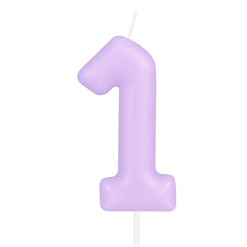 Hongplus Macaron Purple Number 1 Candle, First Birthday Candle, Macaron Purple Happy Birthday Candles for Cake, Purple Cake Topper Decorations for Girl Women Pastell Sweet Birthday Party Decorations Hongplus Macaron Purple Number 1 Candle, First Birthday Candle, Macaron Purple Happy Birthday Candles for Cake, Purple Cake Topper Decorations for Girl Women Pastell Sweet Birthday Party Decorations von Hongplus