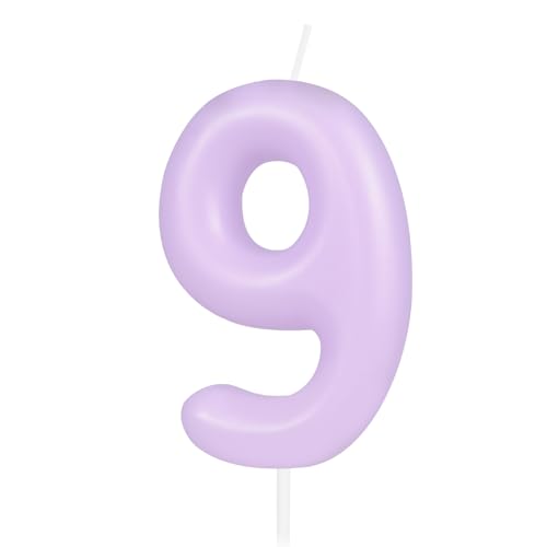 Hongplus Macaron Purple Number 9 Candle, 9 Birthday Candle, Macaron Purple Happy Birthday Candles for Cake, Purple Cake Topper Decorations for Girl Women Pastel Sweet 9 Birthday Party Decorations Hongplus Macaron Purple Number 9 Candle, 9 Birthday Candle, Macaron Purple Happy Birthday Candles for Cake, Purple Cake Topper Decorations for Girl Women Pastel Sweet 9 Birthday Party Decorations von Hongplus
