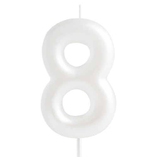 Hongplus Macaron weiße Kerze mit Zahl 8, 8 Geburtstagskerzen, weiße Happy 8 Birthday-Kerzen für Kuchen, Kuchendekoration, Dekoration für Mädchen, Pastell, süß, 8. Geburtstag, Party-Dekorationen Hongplus Macaron weiße Kerze mit Zahl 8, 8 Geburtstagskerzen, weiße Happy 8 Birthday-Kerzen für Kuchen, Kuchendekoration, Dekoration für Mädchen, Pastell, süß, 8. Geburtstag, Party-Dekorationen von Hongplus