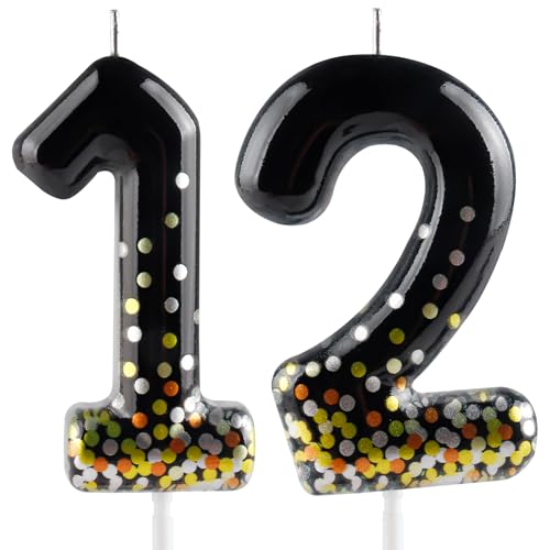 Hongplus Schwarz Gold Konfetti Zahl 12 Geburtstagskerze Kuchen Kerzen Kerzen für Kuchen Happy 12 Birthday Kerzen Kuchen Topper Dekorationen für Mädchen Jungen Geburtstag Jahrestag Hochzeit Party Hongplus Schwarz Gold Konfetti Zahl 12 Geburtstagskerze Kuchen Kerzen Kerzen für Kuchen Happy 12 Birthday Kerzen Kuchen Topper Dekorationen für Mädchen Jungen Geburtstag Jahrestag Hochzeit Party von Hongplus