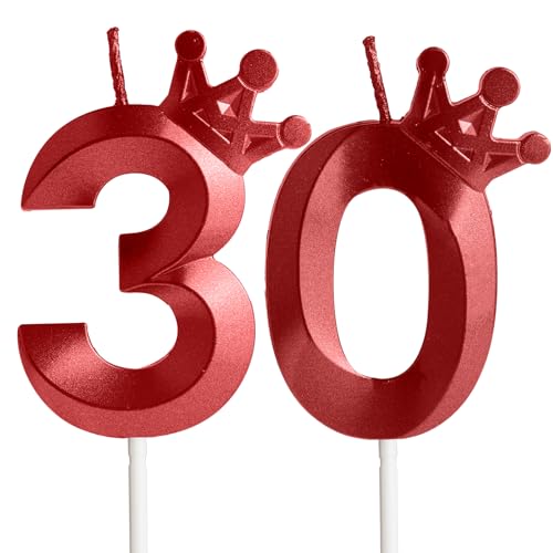 Rote Geburtstagskerzen, Zahl 30, Tortenaufsatz zum 30. Geburtstag, 3D-Krone, Zahlenkerze, Geburtstagskerze, 30 Kerzen, Geburtstag, Jungen, Mädchen, Hochzeit, Geburtstag, Dekoration, Rot, Rot Rote Geburtstagskerzen, Zahl 30, Tortenaufsatz zum 30. Geburtstag, 3D-Krone, Zahlenkerze, Geburtstagskerze, 30 Kerzen, Geburtstag, Jungen, Mädchen, Hochzeit, Geburtstag, Dekoration, Rot, Rot von Hongplus