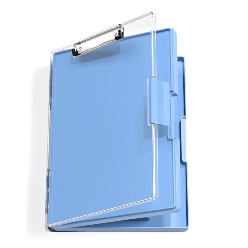 Hongri Klemmbrett mit Aufbewahrung, blau, 8,5 x 11 Ordner, Seitenöffnung, strapazierfähig, mit zwei Fächern, glattes Schreiben für Lehrer, Klassenzimmer, Größe 33,8 x 23,9 x 3,8 cm, Büro- und Hongri Klemmbrett mit Aufbewahrung, blau, 8,5 x 11 Ordner, Seitenöffnung, strapazierfähig, mit zwei Fächern, glattes Schreiben für Lehrer, Klassenzimmer, Größe 33,8 x 23,9 x 3,8 cm, Büro- und von Hongri