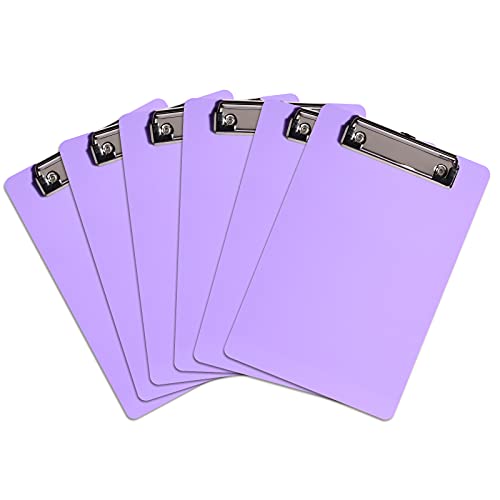 Hongri Kunststoff-Klemmbrett-Set, 6 Stück, lila, kleines Klemmbrett in Standardgröße A5, Memo-Klemmbretter für Studenten, Kinder, Frauen, flache Klemmbrett-Größe 15.2 x 22.9 cm, niedliches Violett Hongri Kunststoff-Klemmbrett-Set, 6 Stück, lila, kleines Klemmbrett in Standardgröße A5, Memo-Klemmbretter für Studenten, Kinder, Frauen, flache Klemmbrett-Größe 15.2 x 22.9 cm, niedliches Violett von Hongri