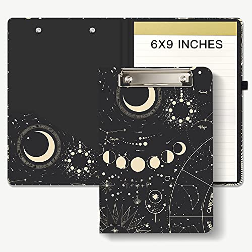 Hongri Mini-Klemmbrett mit nachfüllbarem, liniertem Notizblock und Innentasche für Studenten, Klassenzimmer, Büro, Frauen, Männer, niedliches individuelles Muster, Standard-A5-Größe 15,2 x 22,9 cm, von Hongri