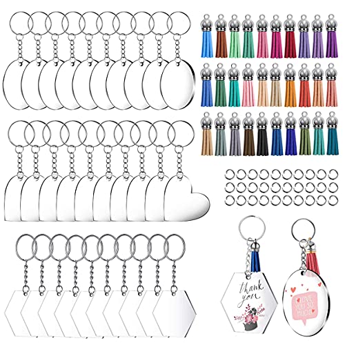 Hongyans 120 Stück Acryl Schlüsselanhänger Transparente Acryl Rohlinge Rund Herz Hexagon mit Schlüsselringe Quasten Anhänger Biegeringe für DIY Schlüsselbund Basteln Hongyans 120 Stück Acryl Schlüsselanhänger Transparente Acryl Rohlinge Rund Herz Hexagon mit Schlüsselringe Quasten Anhänger Biegeringe für DIY Schlüsselbund Basteln von Hongyans