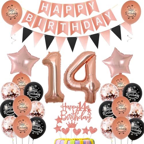 14. Geburtstag Dekoration,rosegold Tortendeko Geburtstag 14 Jahre mädchen,Party Deko 14 Geburtstag Mädchen Schwarz rosegold,Tortendeko 14. Geburtstag Mädchen,Geburtstagsdeko 14 Jahre Mädchen 14. Geburtstag Dekoration,rosegold Tortendeko Geburtstag 14 Jahre mädchen,Party Deko 14 Geburtstag Mädchen Schwarz rosegold,Tortendeko 14. Geburtstag Mädchen,Geburtstagsdeko 14 Jahre Mädchen von Hongyantech