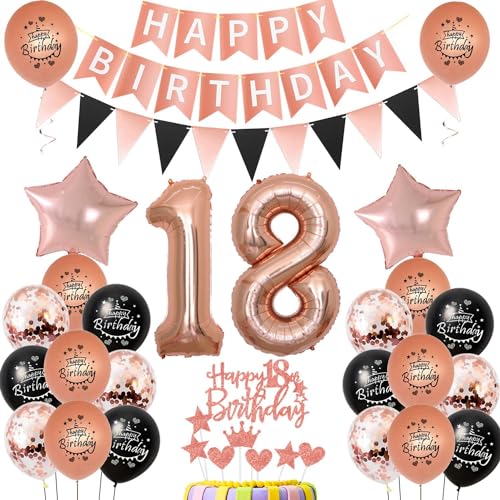 18. Geburtstag Dekoration,rosegold Tortendeko Geburtstag 18 Jahre mädchen,Party Deko 18 Geburtstag Mädchen Schwarz rosegold,Tortendeko 18. Geburtstag Mädchen,Geburtstagsdeko 18 Jahre Mädchen 18. Geburtstag Dekoration,rosegold Tortendeko Geburtstag 18 Jahre mädchen,Party Deko 18 Geburtstag Mädchen Schwarz rosegold,Tortendeko 18. Geburtstag Mädchen,Geburtstagsdeko 18 Jahre Mädchen von Hongyantech
