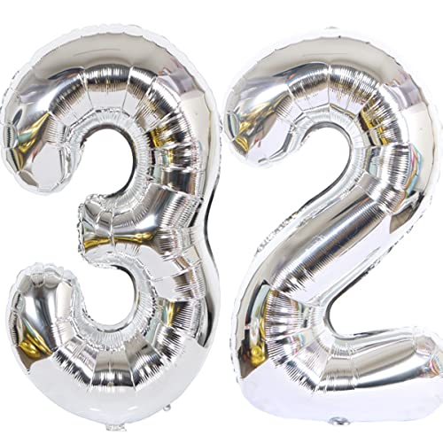 Helium Luftballon 32 Silber Geburtstagsdeko 40" 32 Geburtstag Party Deko Supplies,ballon 32 geburtstag,32 luftballon silber folienballon 32 geburtstag frau mann ballon 32 geburtstag frauen(32) Helium Luftballon 32 Silber Geburtstagsdeko 40" 32 Geburtstag Party Deko Supplies,ballon 32 geburtstag,32 luftballon silber folienballon 32 geburtstag frau mann ballon 32 geburtstag frauen(32) von Hongyantech