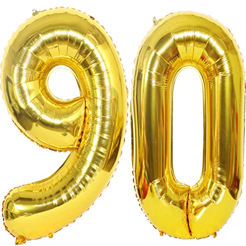Helium Luftballons 90 gold Geburtstagsdeko 40" 90 Geburtstag Party Deko Supplies,ballon 90 geburtstag ,90 luftballon gold,folienballon 90 geburtstag mann frau ballon 90 geburtstag deko gold(90) von Hongyantech