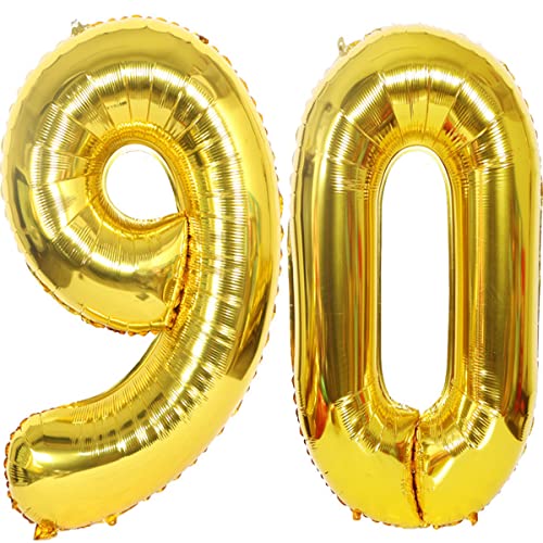 Helium Luftballons 90 gold Geburtstagsdeko 40" 90 Geburtstag Party Deko Supplies,ballon 90 geburtstag,90 luftballon gold,folienballon 90 geburtstag mann frau ballon 90 geburtstag deko gold(90) von Hongyantech