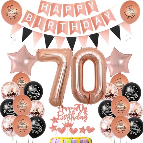 70. Geburtstag Dekoration,rosegold Tortendeko Geburtstag 70 Jahre Frauen,Party Deko 70 Geburtstag Frau Schwarz rosegold ,Tortendeko 70. Geburtstag Frauen,Geburtstagsdeko 70 Jahre Frau Mädchen 70. Geburtstag Dekoration,rosegold Tortendeko Geburtstag 70 Jahre Frauen,Party Deko 70 Geburtstag Frau Schwarz rosegold ,Tortendeko 70. Geburtstag Frauen,Geburtstagsdeko 70 Jahre Frau Mädchen von Hongyantech