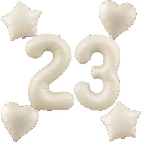 Beige Luftballons Zahl 23+4 pcs herz/stern Folienballon Zahl 23 .Geburtstag frau mädchen,40" Riesenzahl Ballons 23 .geburtstagsdeko mann,Zahlenballon 23, Helium Ballons 23 Zahlen Luftballon Beige Luftballons Zahl 23+4 pcs herz/stern Folienballon Zahl 23 .Geburtstag frau mädchen,40" Riesenzahl Ballons 23 .geburtstagsdeko mann,Zahlenballon 23, Helium Ballons 23 Zahlen Luftballon von Hongyantech