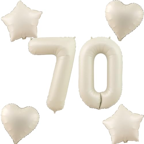 Beige Luftballons Zahl 70+4 pcs herz/stern Folienballon Zahl 70 .Geburtstag frau mädchen,70" Riesenzahl Ballons 70 .geburtstagsdeko mann,Zahlenballon 70, Helium Ballons 70 Zahlen Luftballon Beige Luftballons Zahl 70+4 pcs herz/stern Folienballon Zahl 70 .Geburtstag frau mädchen,70" Riesenzahl Ballons 70 .geburtstagsdeko mann,Zahlenballon 70, Helium Ballons 70 Zahlen Luftballon von Hongyantech